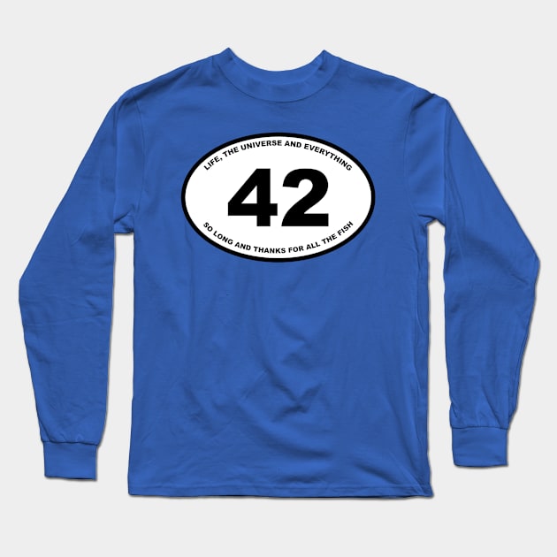 The Answer is 42 (Oval) Long Sleeve T-Shirt by RetroZest